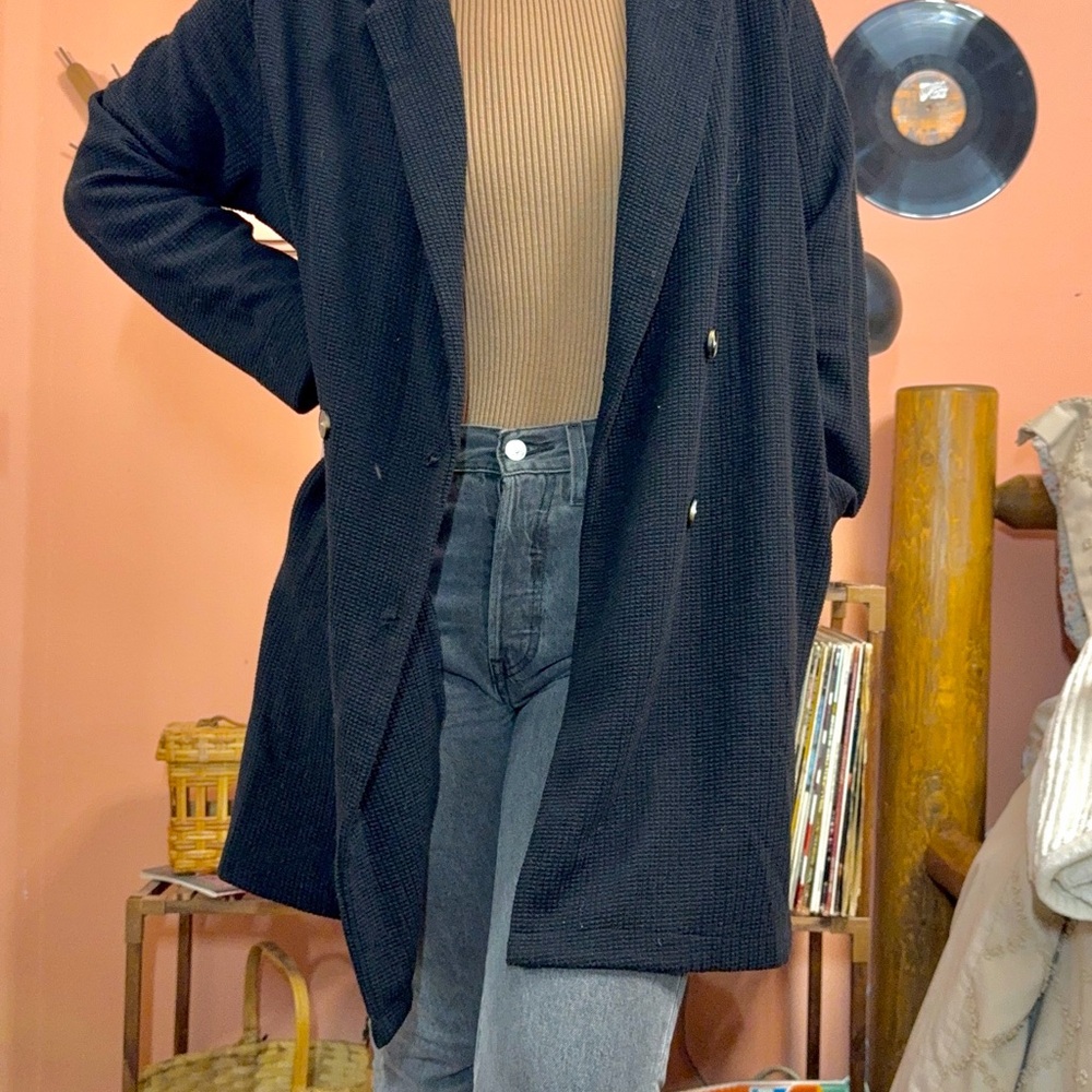 Black Double-Breasted Women's Jacket/Cardigan